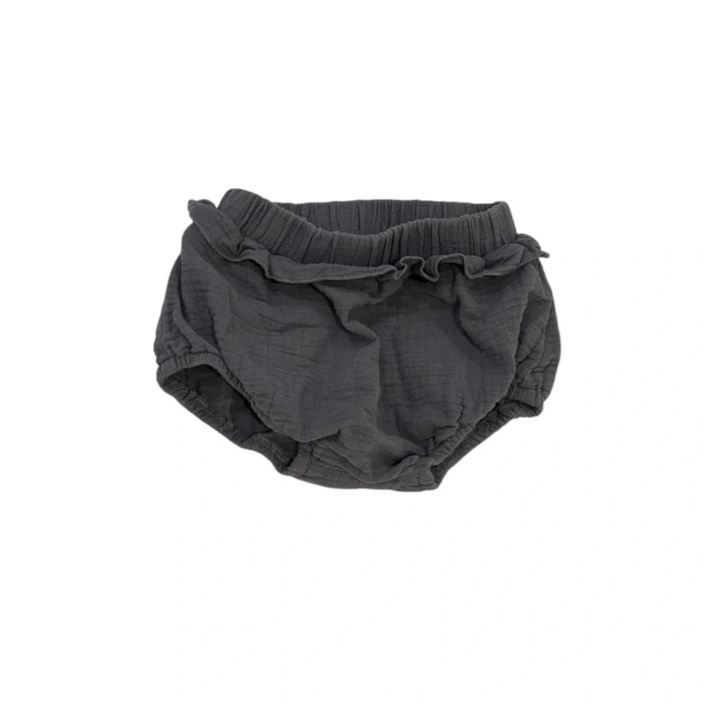 Quincy Mae Charcoal Ruffle Diaper Cover